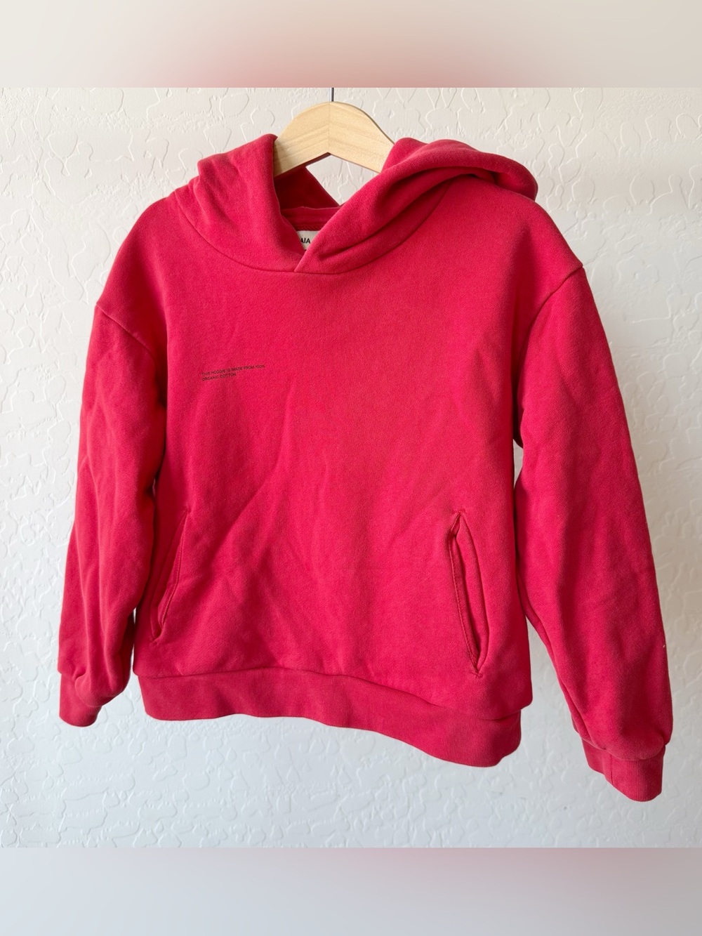 pangaia kids goji red hoodie